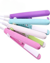 Mini Hair Straightener & Curler | Dual Voltage 100-240V, 180°C Fast Heating, Compact Travel Size (Random Color)